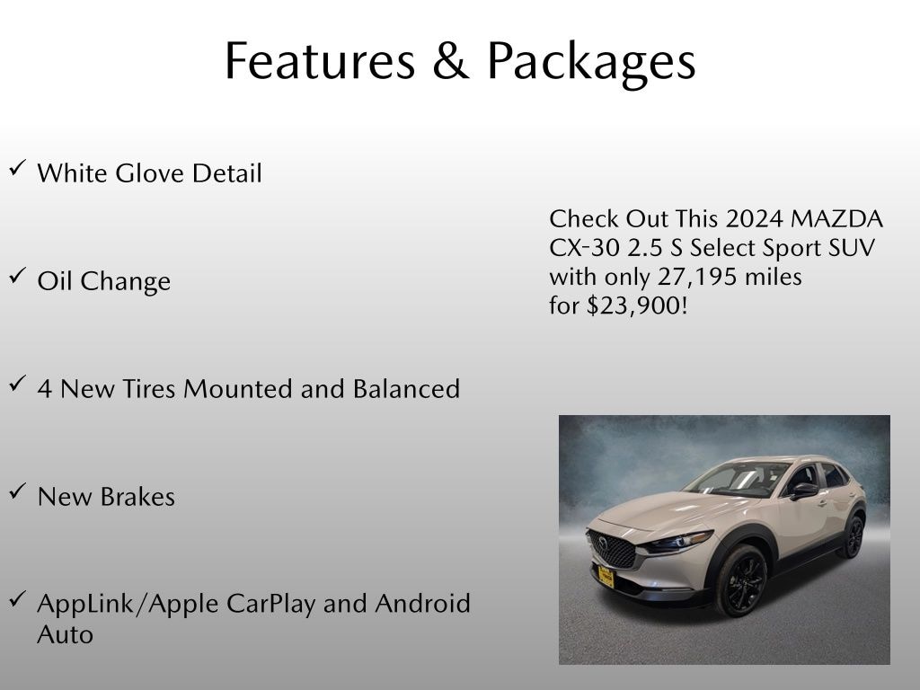 Certified 2024 Mazda CX-30 2.5 S Select Sport SUV