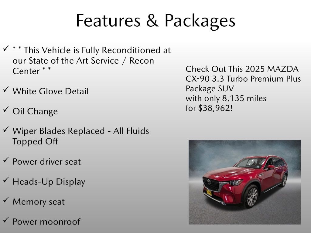 Certified 2025 Mazda CX-90 3.3 Turbo Premium Plus Package SUV