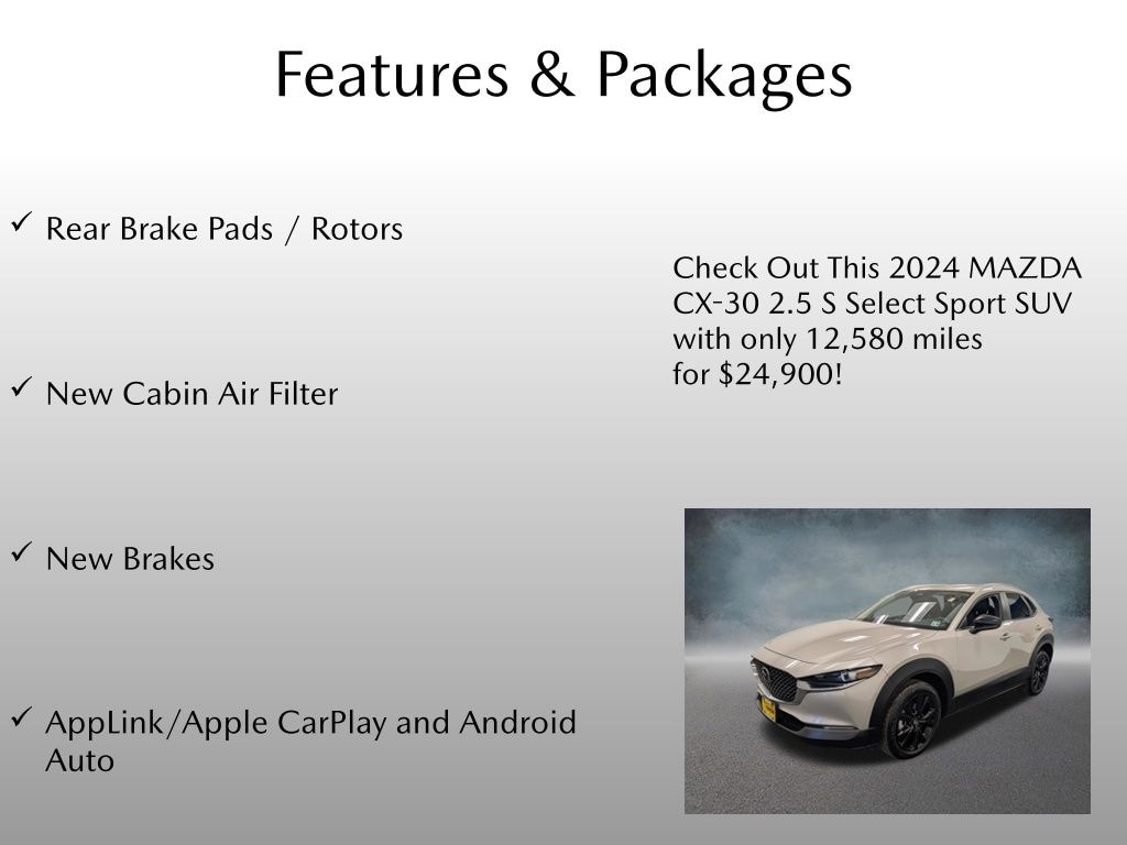 Certified 2024 Mazda CX-30 2.5 S Select Sport SUV