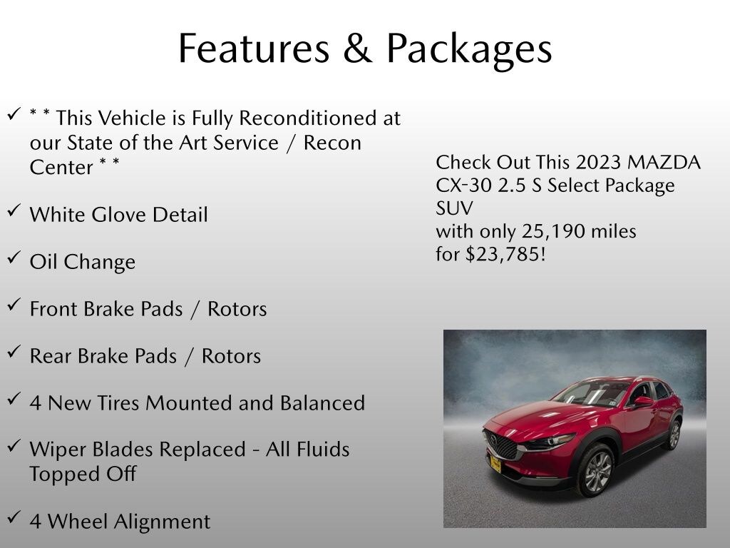 Certified 2023 Mazda CX-30 2.5 S Select Package SUV
