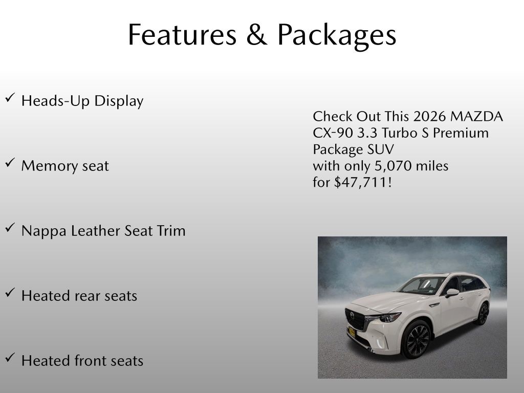 Certified 2026 Mazda CX-90 3.3 Turbo S Premium Plus SUV