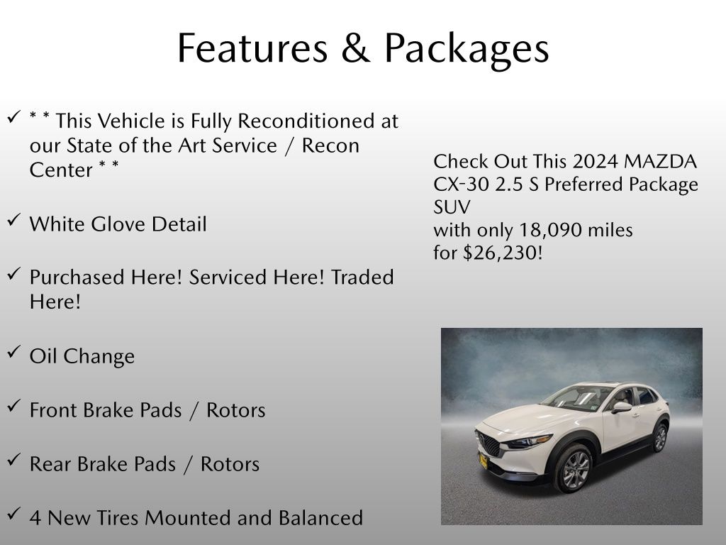 Certified 2024 Mazda CX-30 2.5 S Preferred Package SUV