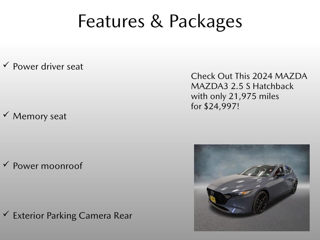 Certified 2024 Mazda Mazda3 Hatchback 2.5 S Carbon Edition Hatchback