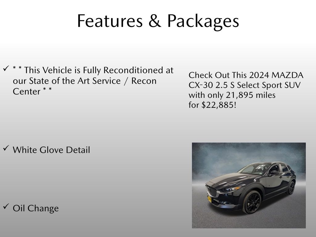 Certified 2024 Mazda CX-30 2.5 S Select Sport SUV