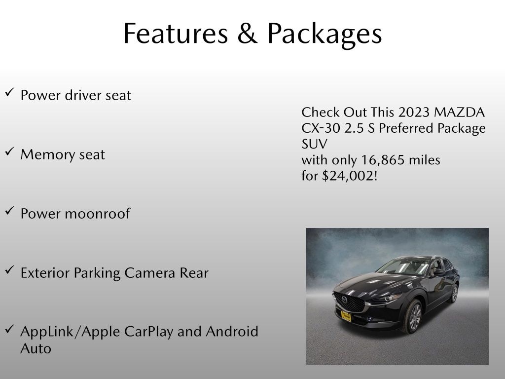 Certified 2023 Mazda CX-30 2.5 S Preferred Package SUV