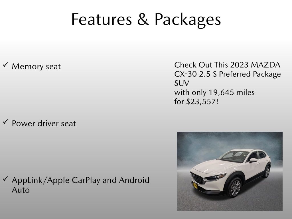Certified 2023 Mazda CX-30 2.5 S Preferred Package SUV