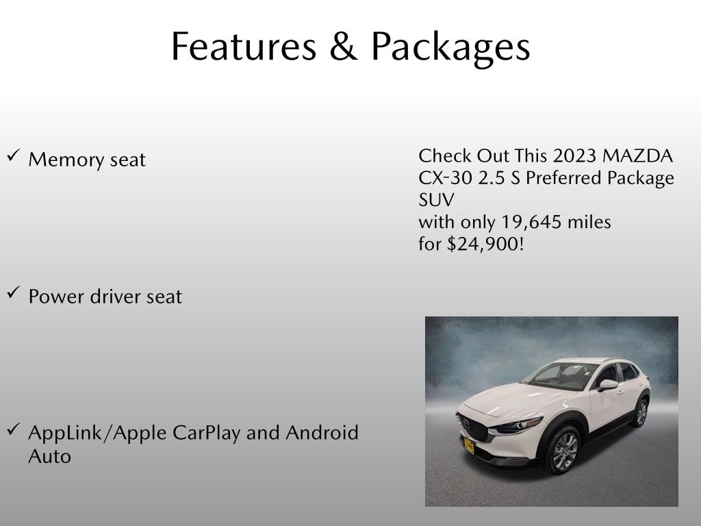 Certified 2023 Mazda CX-30 2.5 S Preferred Package SUV