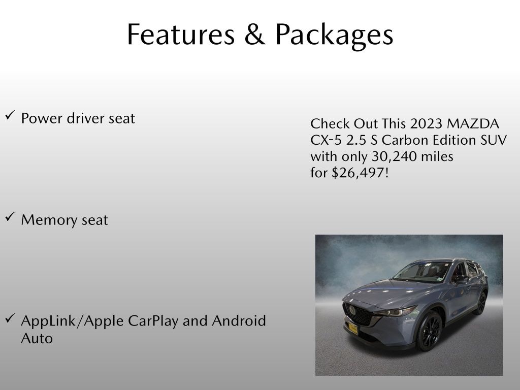 Certified 2023 Mazda CX-5 2.5 S Carbon Edition SUV