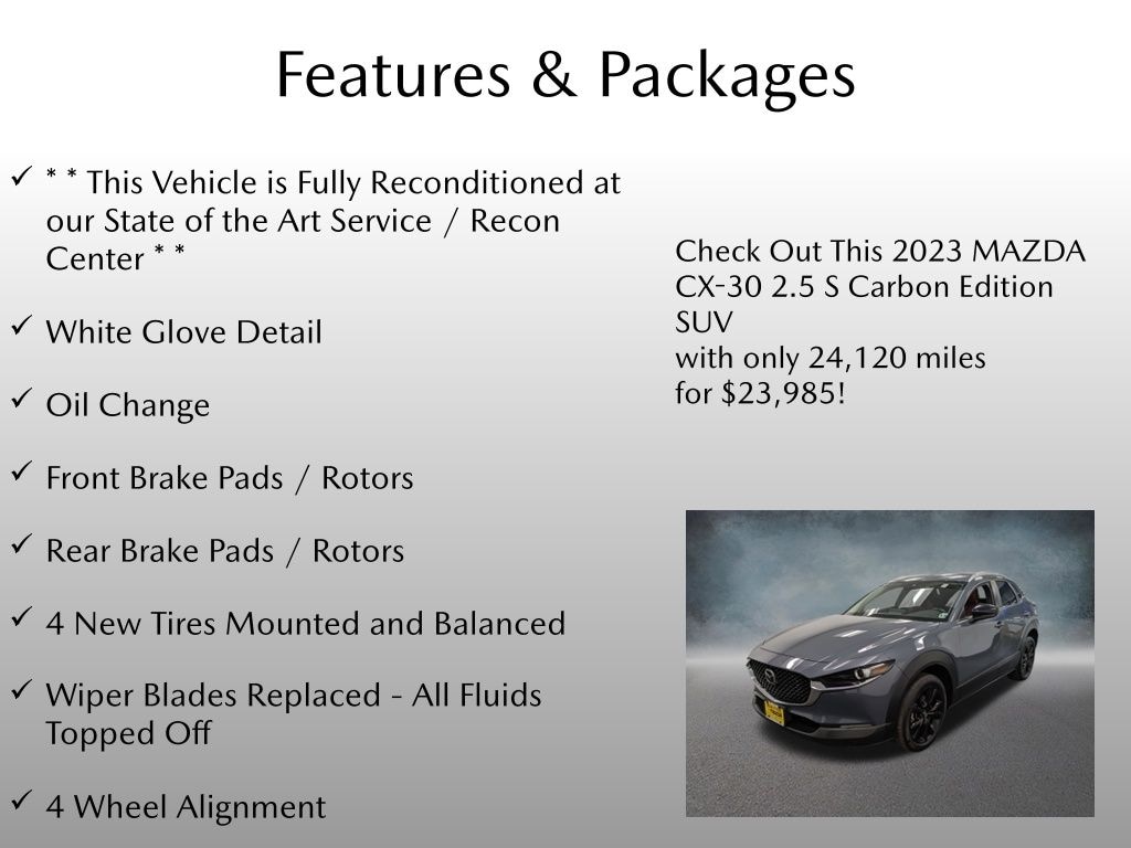 Certified 2023 Mazda CX-30 2.5 S Carbon Edition SUV