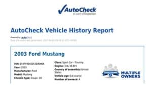 Free Autocheck Vehicle History Report