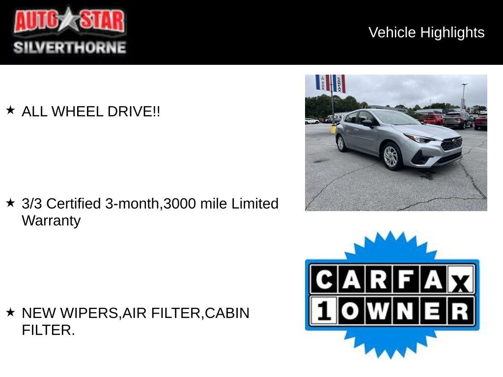 Certified 2024 Subaru Impreza Base Hatchback