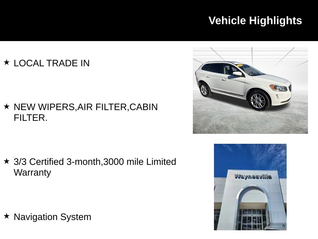 Used 2016 Volvo XC60 Premier with VIN YV440MDK1G2782485 for sale in Waynesville, NC