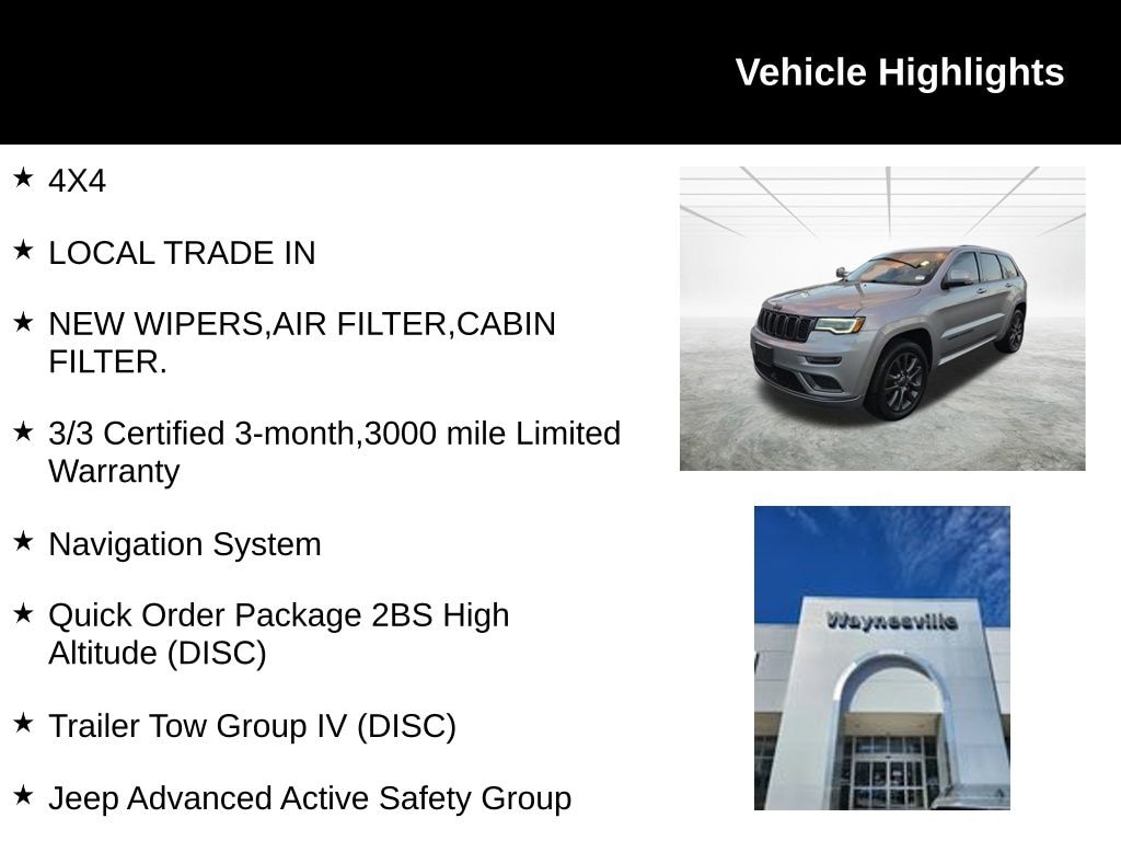 Used 2018 Jeep Grand Cherokee High Altitude SUV