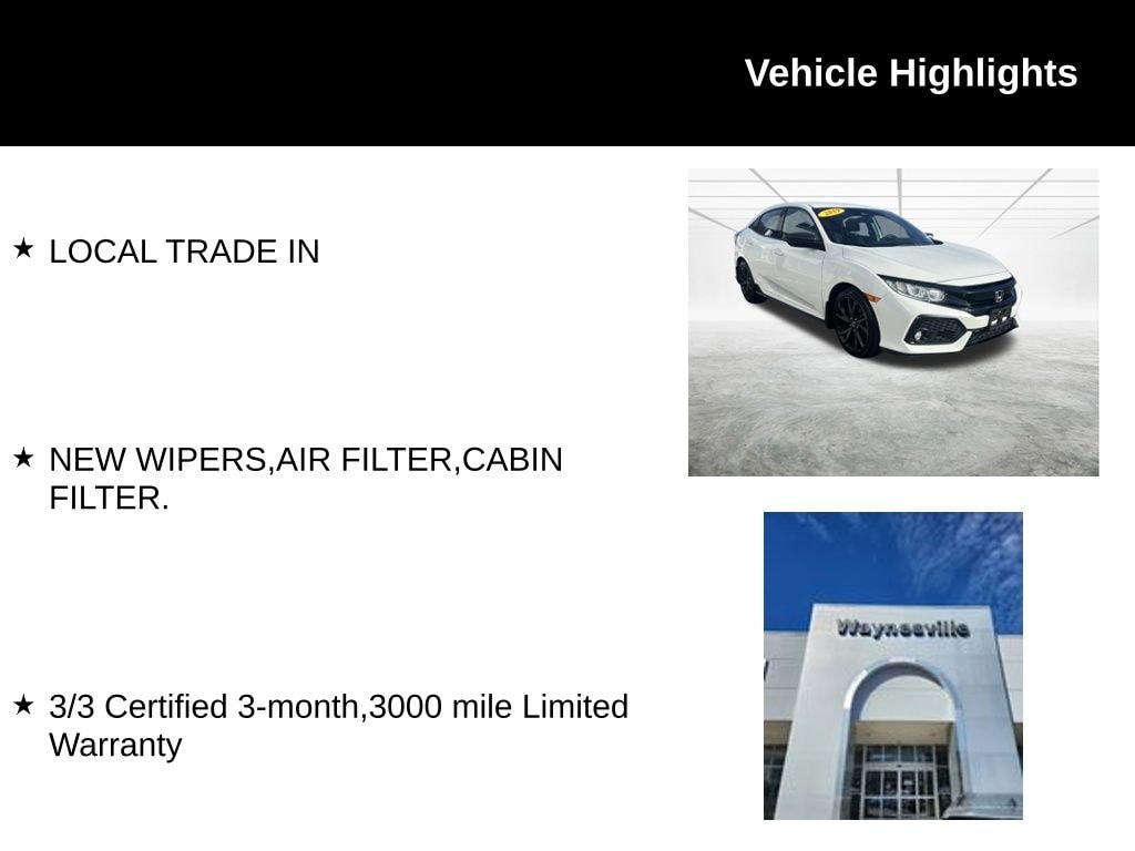 Used 2019 Honda Civic Sport Hatchback