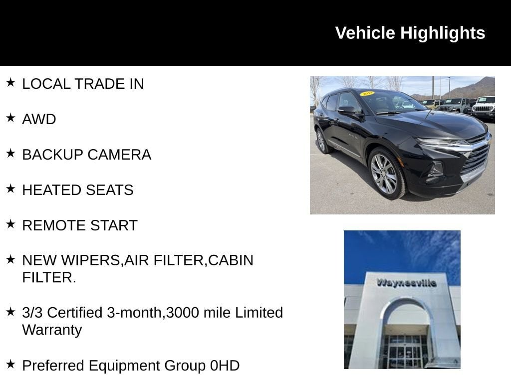 Used 2019 Chevrolet Blazer Premier SUV