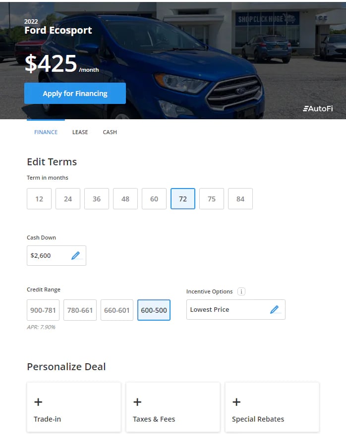 Customize Your Payment at Wally's Ford of East Greenbush Wally's Ford