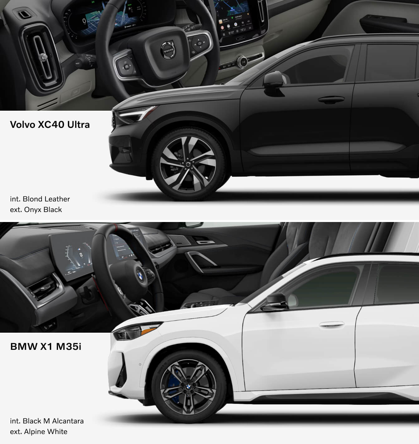 2026 Volvo XC40 vs. 2026 BMW X1 Trims
