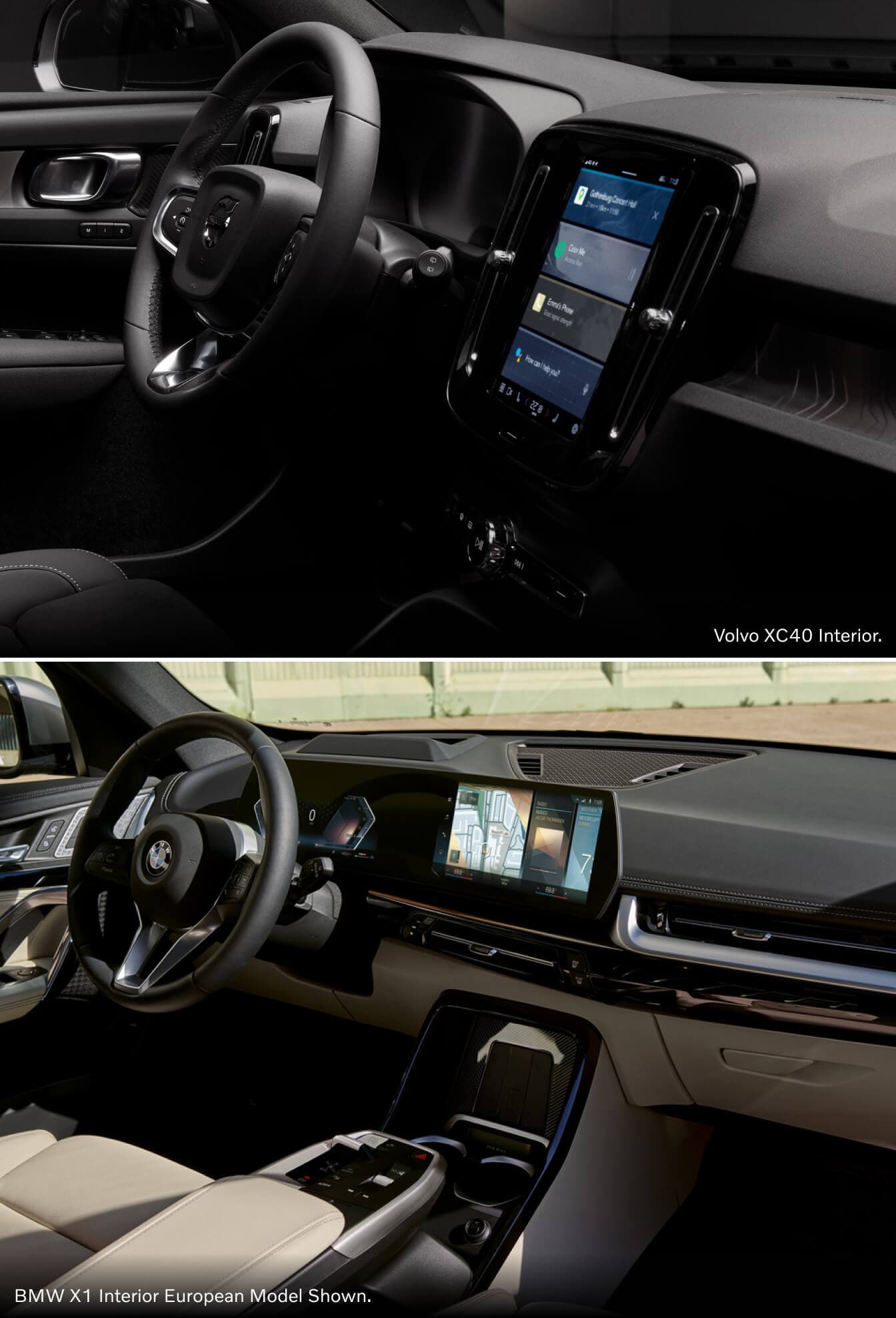 Volvo XC40 vs. BMW X1: Interior