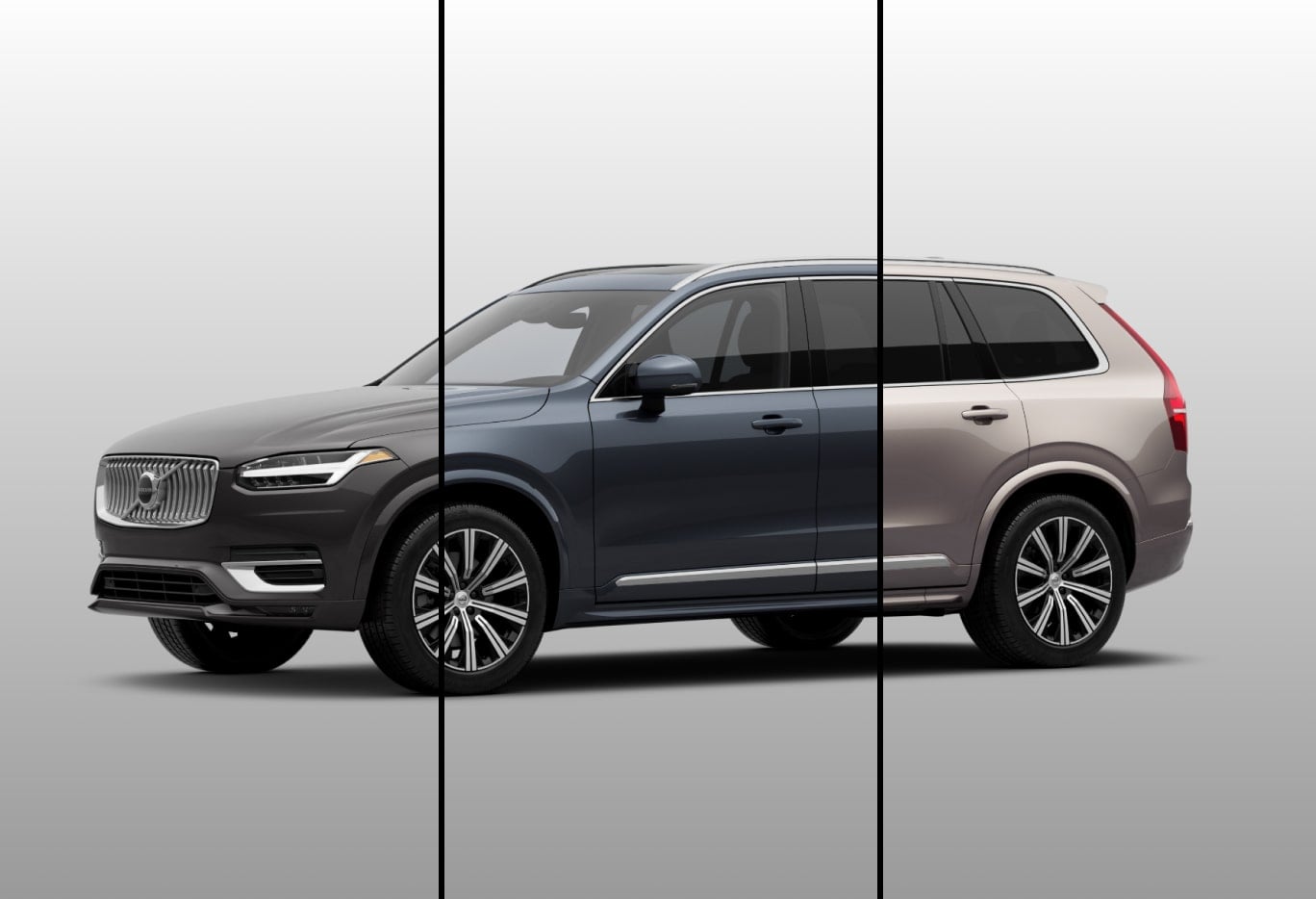 Volvo XC90 Platinum Grey, Denim Blue, Bright Dusk