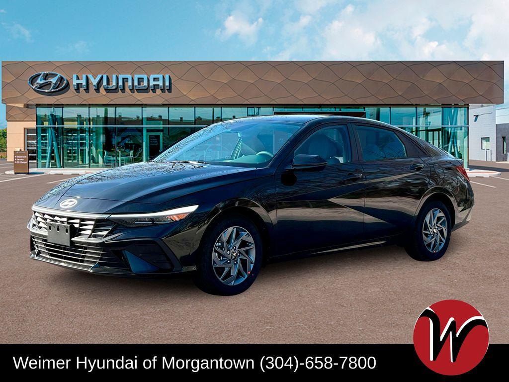 New 2025 Hyundai Elantra Hybrid Blue Sedan