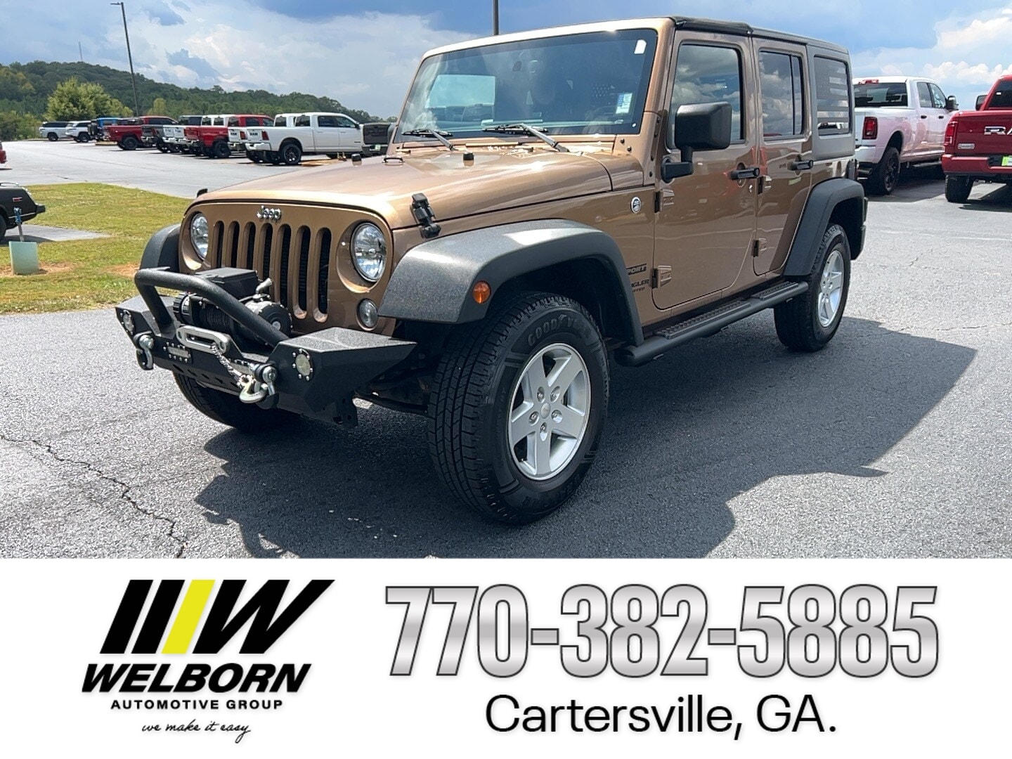 Used 2015 Jeep Wrangler Unlimited Sport with VIN 1C4BJWDGXFL611743 for sale in Cartersville, GA