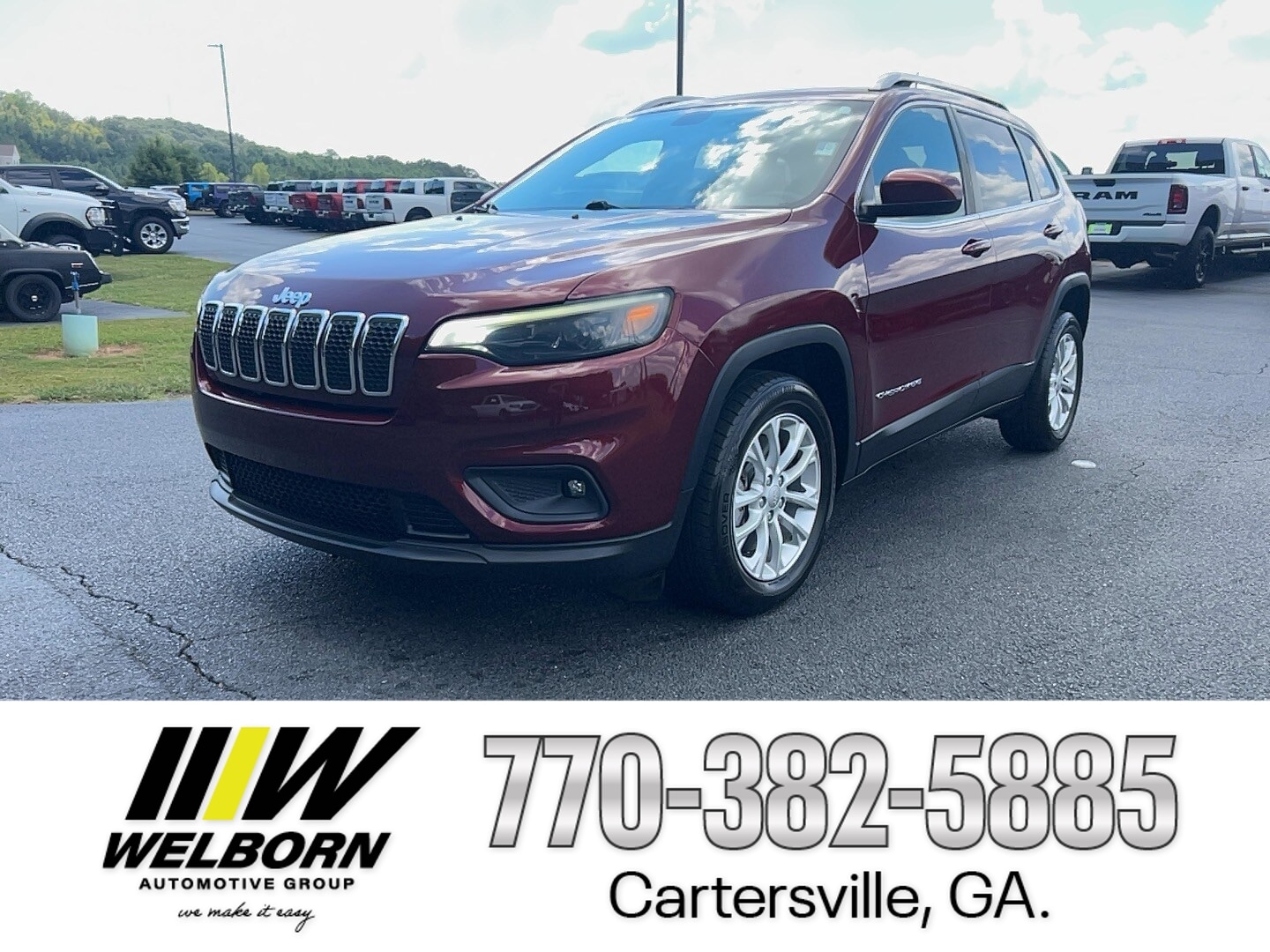 Used 2019 Jeep Cherokee Latitude with VIN 1C4PJLCB0KD438703 for sale in Cartersville, GA