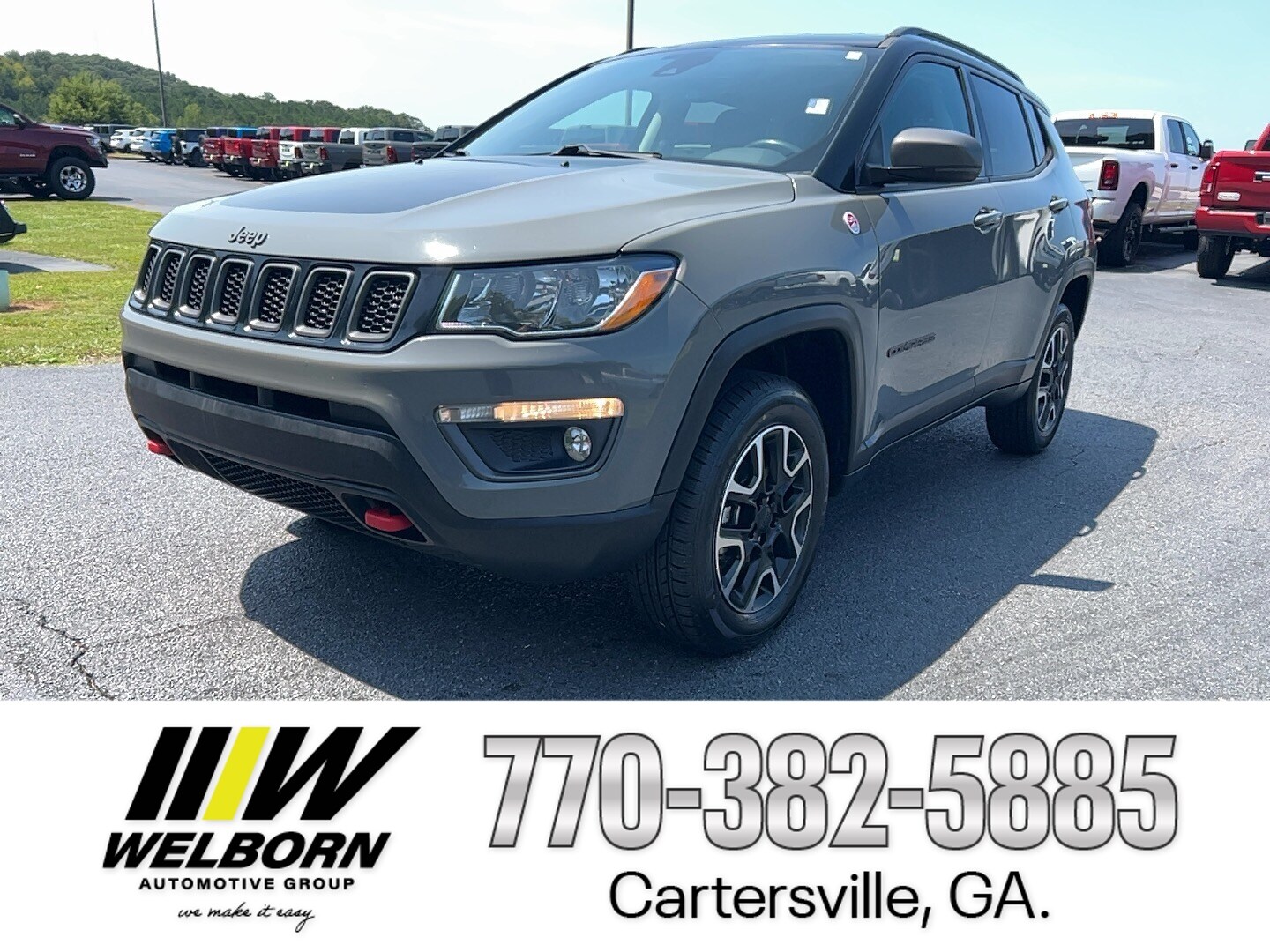 Used 2021 Jeep Compass Trailhawk with VIN 3C4NJDDB2MT519937 for sale in Cartersville, GA