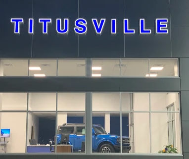 Titusville Ford at night