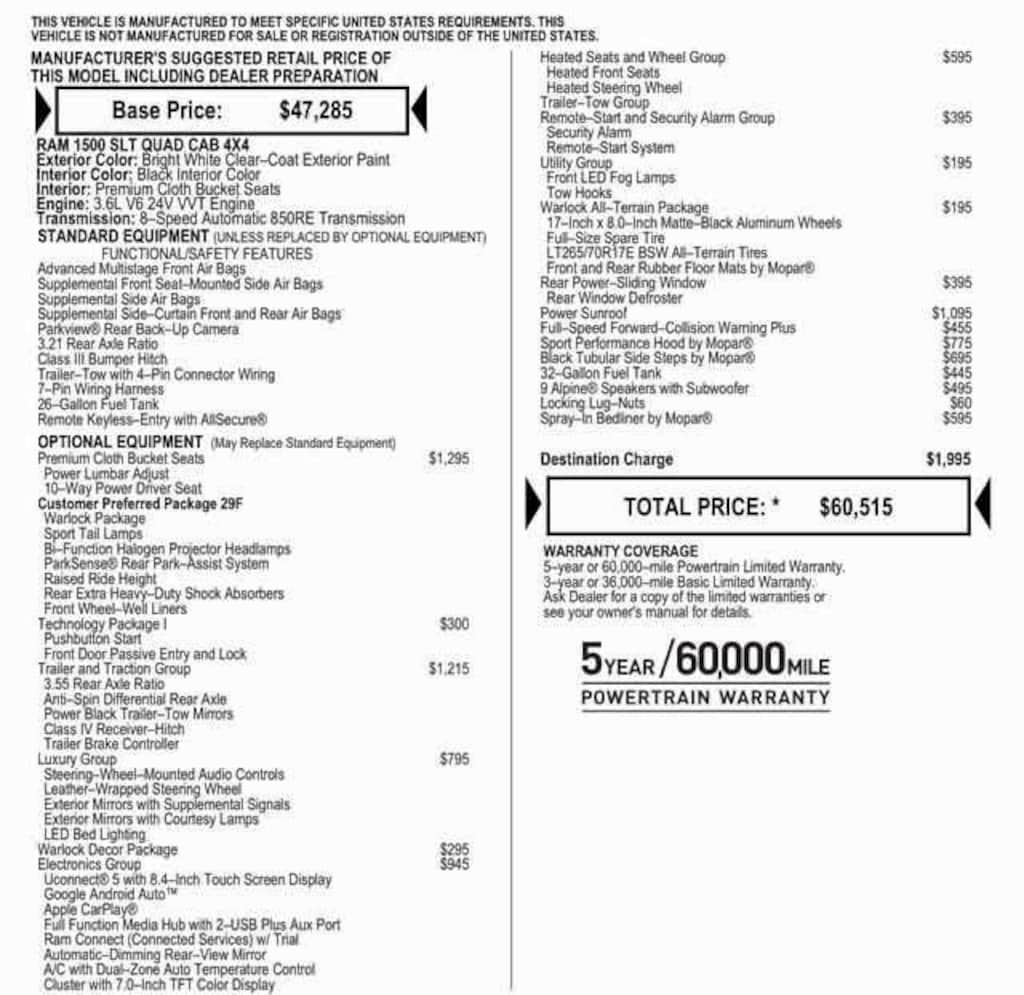 New 2024 Ram 1500 Classic WARLOCK QUAD CAB 4X4 6'4 BOX Pickup