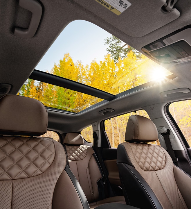 All-New 2022 Santa Fe Plug-in Hybrid at West Broad Hyundai | Interior of 2022 Hyundai Santa Fe PHEV Featuring Sunroof