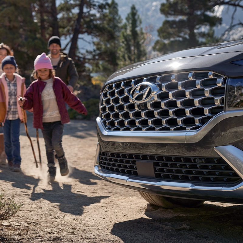 All-New 2022 Santa Fe Plug-in Hybrid at West Broad Hyundai | Close-Up Front Shot of 2022 Hyundai Santa Fe PHEV