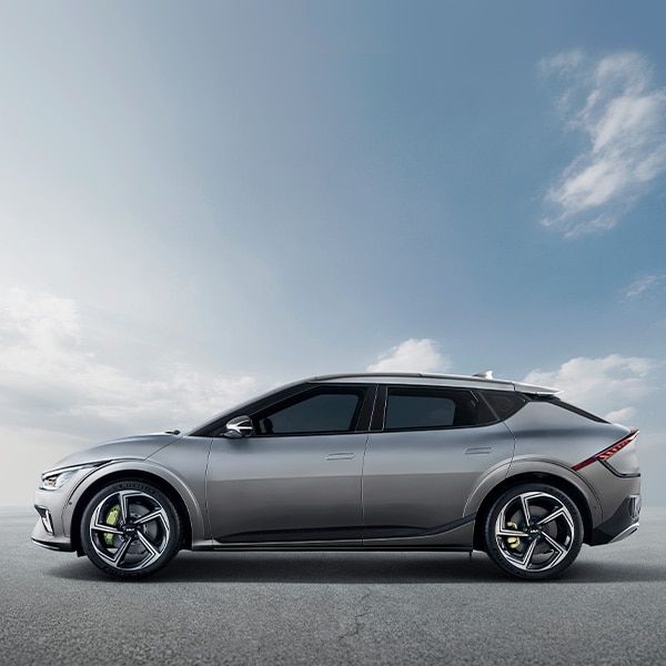 The 2022 Kia EV6 is Coming Soon to West Broad Kia in Richmond | Profile View of Silver 2022 Kia EV6 Exterior