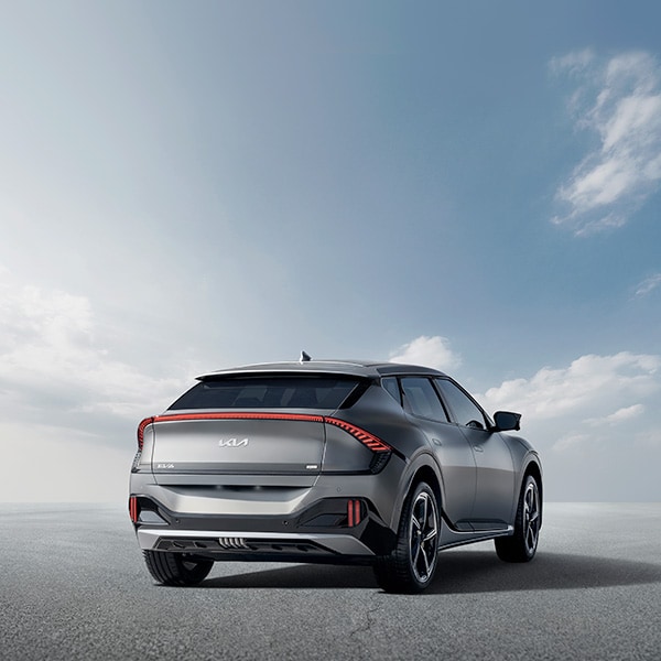 The 2022 Kia EV6 is Coming Soon to West Broad Kia in Richmond | Rear View of Silver 2022 Kia EV6 Exterior