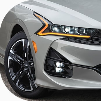 3 Main Benefits of Using OEM parts for your vehicle at West Broad Kia in Richmond, VA | Close-up of light grey K5's headlight