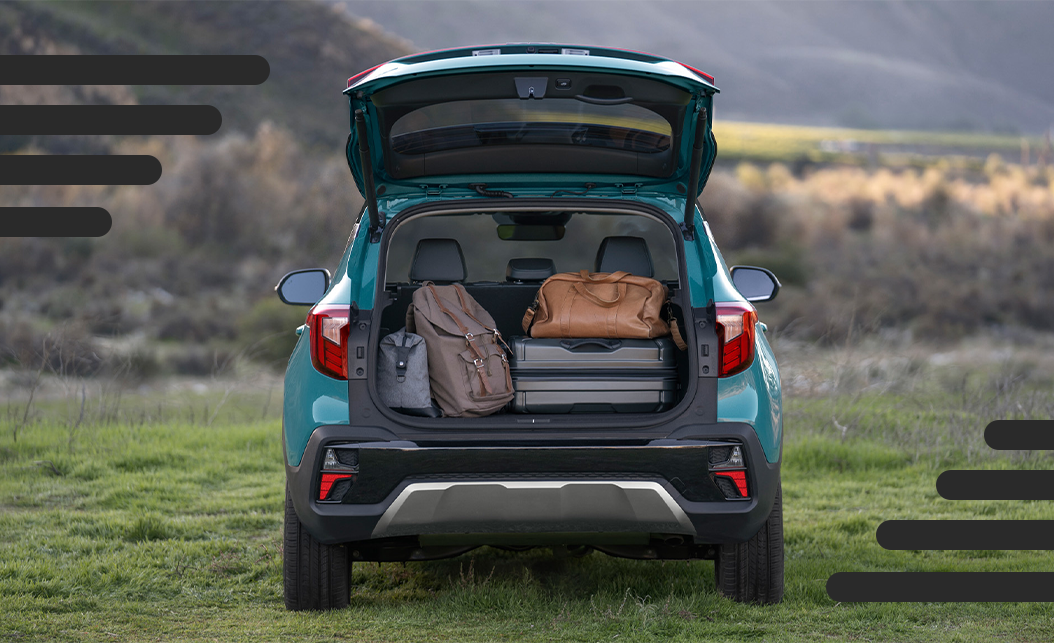 2024 Kia Seltos at West Broad Kia in Henrico, VA | Rear trunk of a 2024 Kia Seltos with the trunk open 