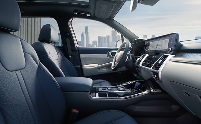 The All-New 2022 Kia Sorento Plug-In Hybrid at West Broad Kia in Richmond | Front Interior of the 2022 Kia Sorento Plug-In Hybrid