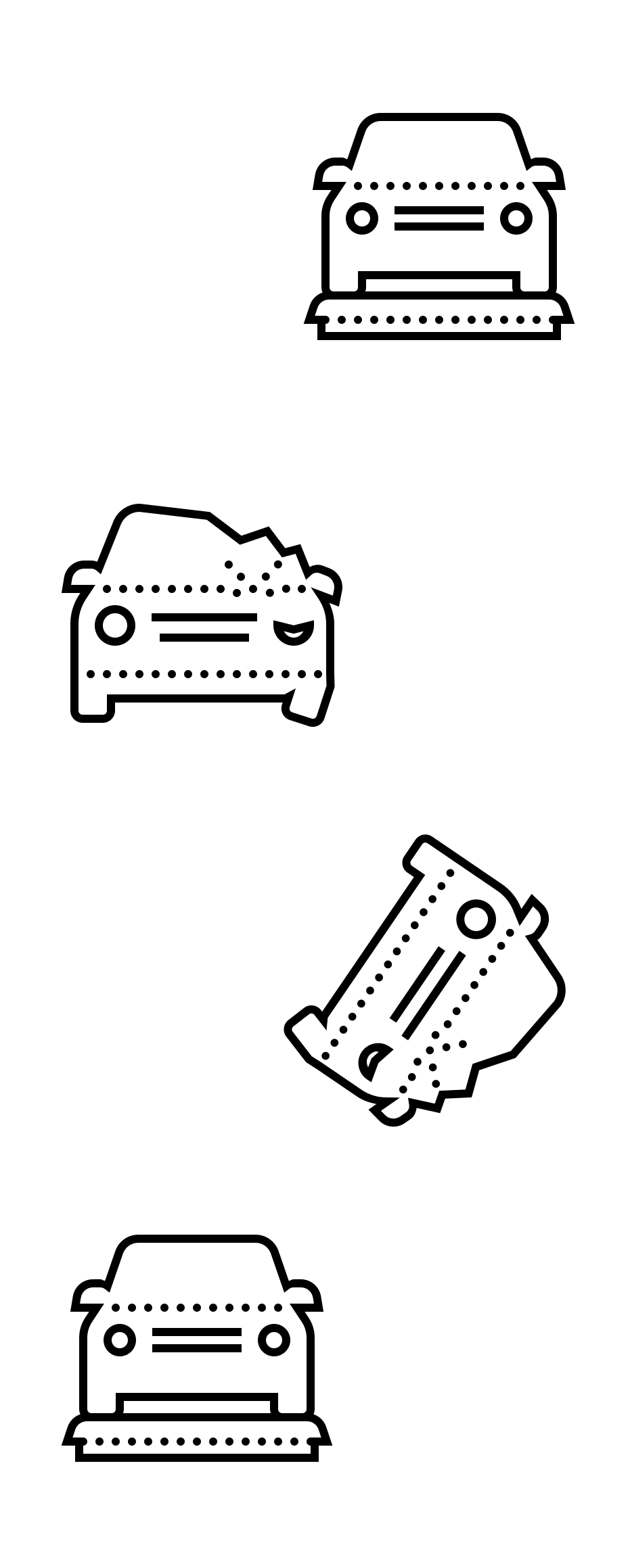 Vehicle Warranty Information at West Broad VW in Richmond, VA | Line illustration of a new car getting into an accident and being repaired again