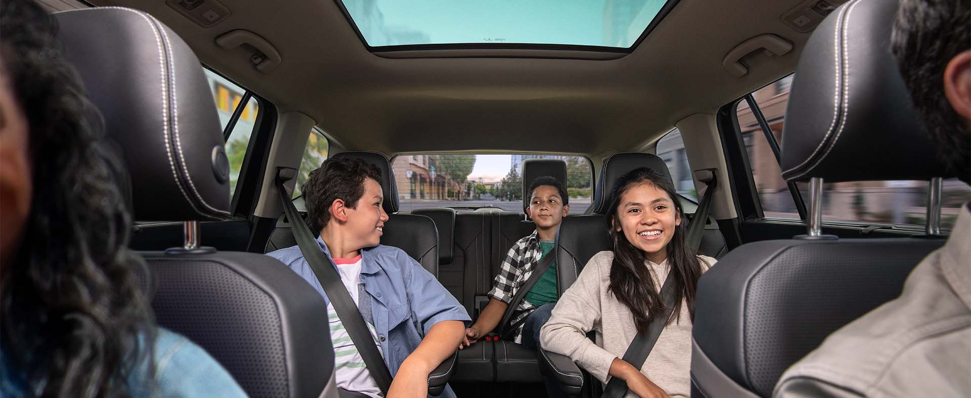 Compare the 2021 Volkswagen Atlas vs. the 2021 Ford Escape at West Broad Volkswagen | Interior of the 2021 Volkswagen Atlas - Showing Off Three Rows of Seating and Ample Head Room with Sunroof