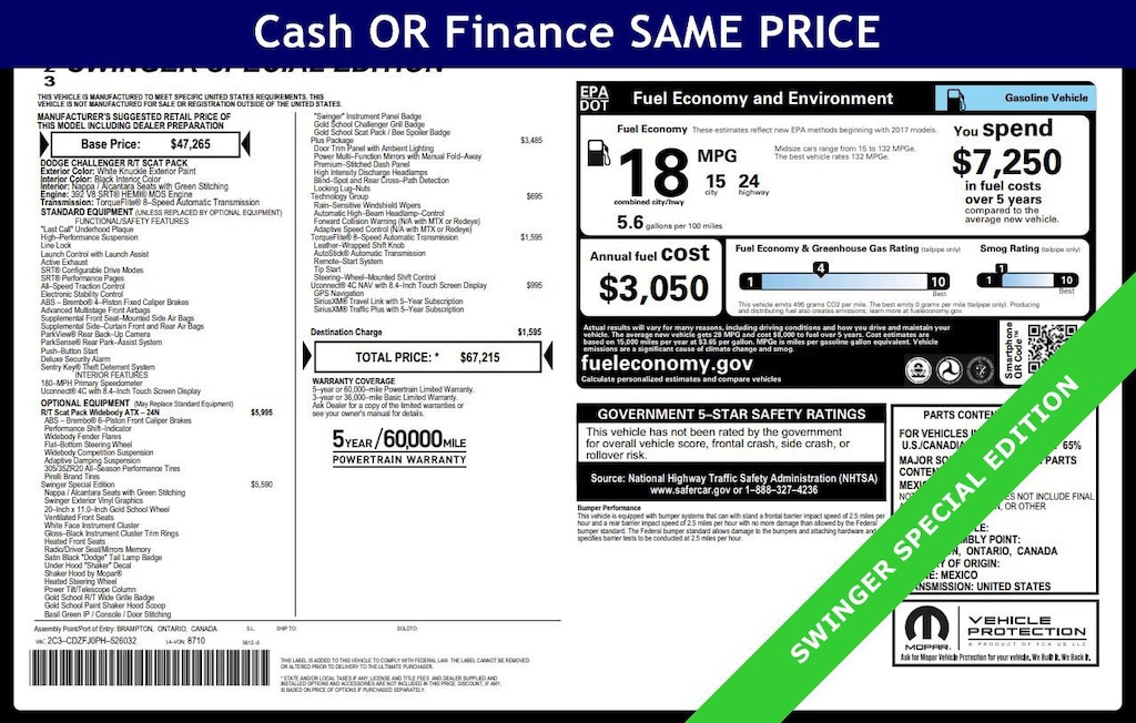 Used 2023 Dodge Challenger R/T Scat Pack Widebody R/T Scat Pack Widebody RWD