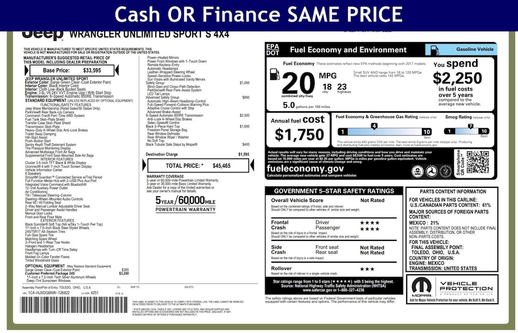 Certified 2022 Jeep Wrangler Unlimited Sport S Unlimited Sport S 4x4