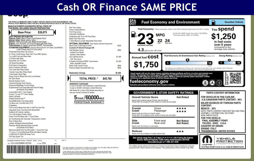 Used 2021 Jeep Wrangler Rubicon Rubicon 4x4