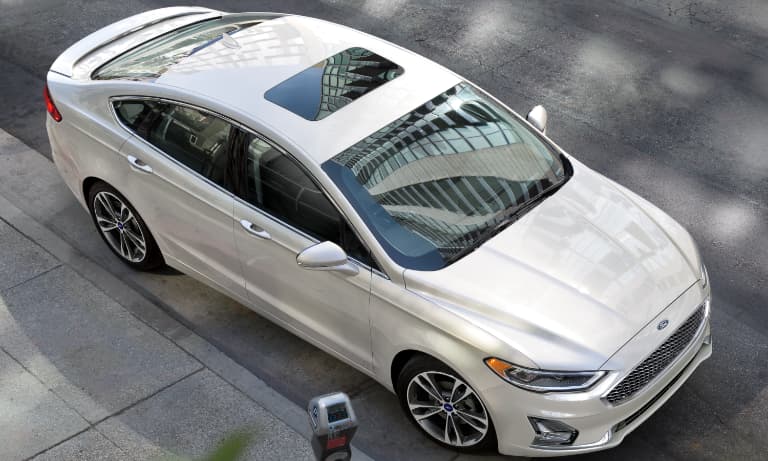 2020 White Ford Fusion Parked