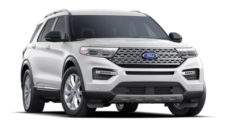 2022 Ford Explorer Limited in oxford white jellybean