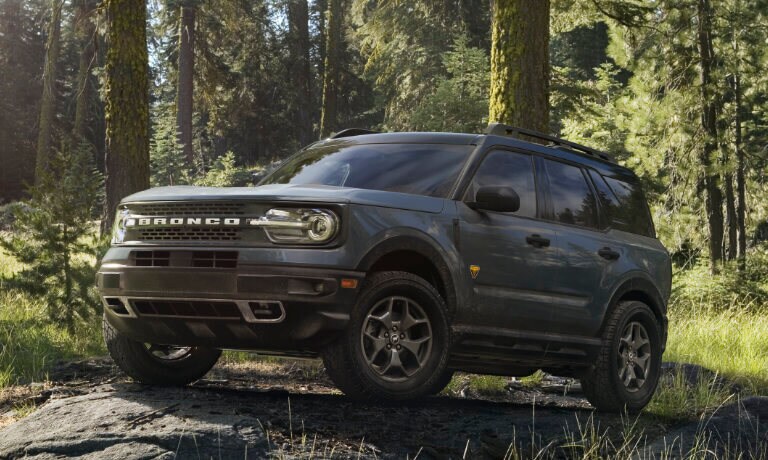 2023 Ford Bronco Sport driving inside the forest