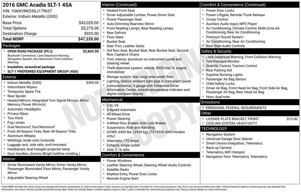 Used 2016 GMC Acadia SLT-1 SUV