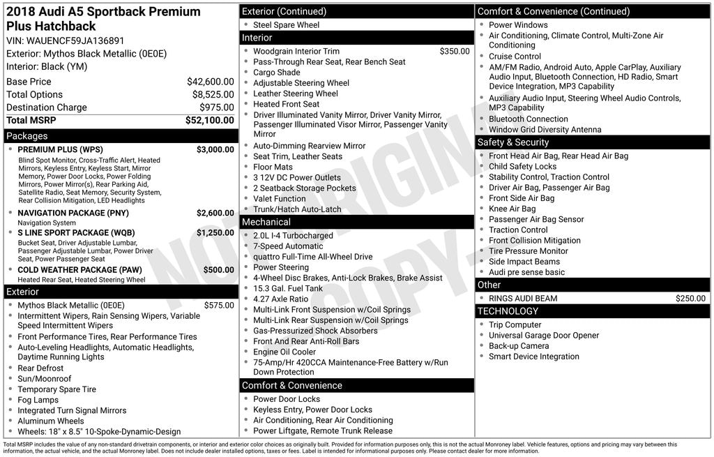 Used 2018 Audi A5 2.0T Premium Plus Sportback