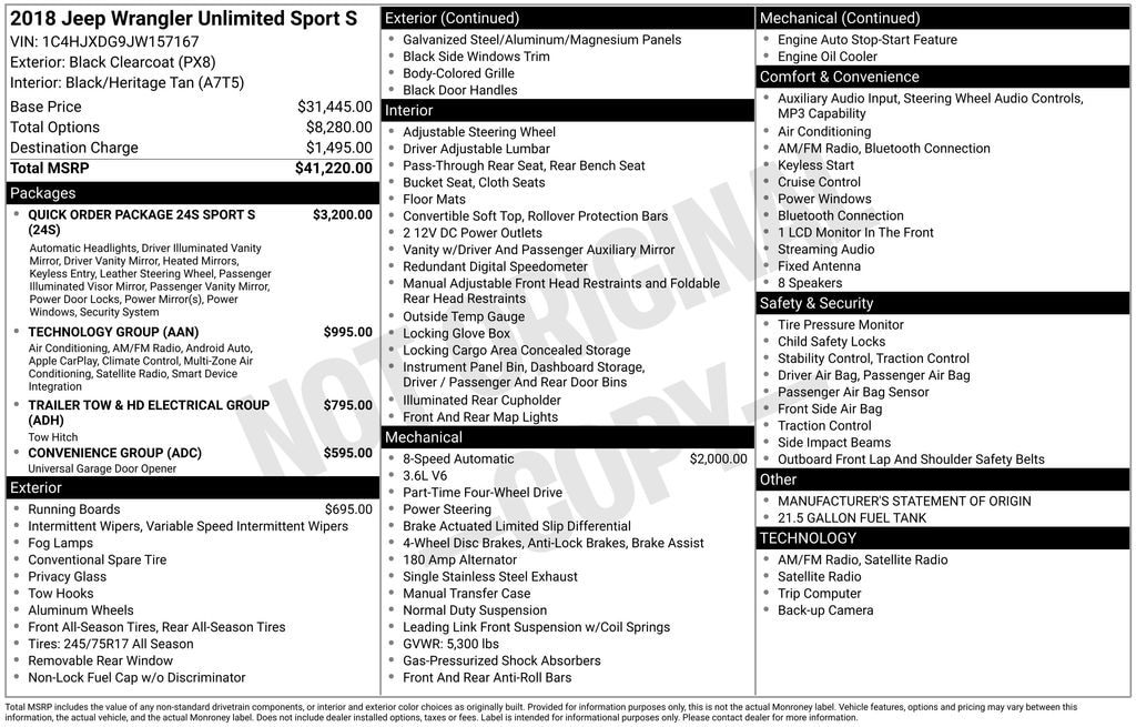 Used 2018 Jeep Wrangler Unlimited Sport S SUV