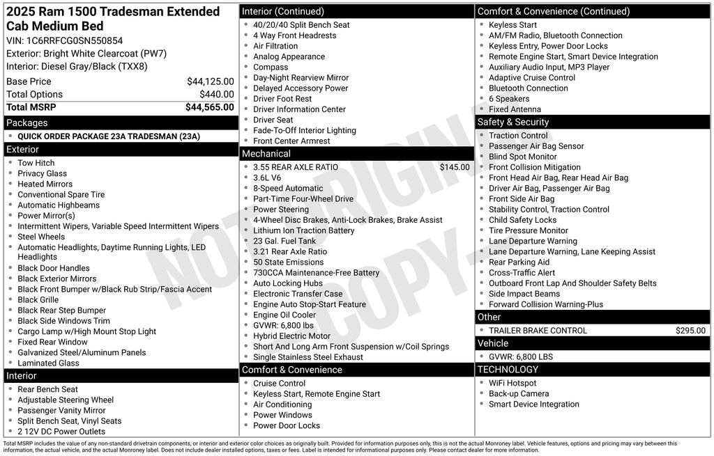 Used 2025 Ram 1500 Tradesman Truck Quad Cab