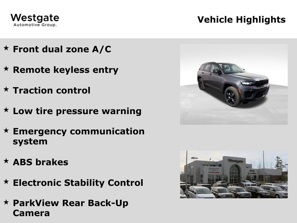 New 2025 Jeep Grand Cherokee ALTITUDE X 4X4 Sport Utility