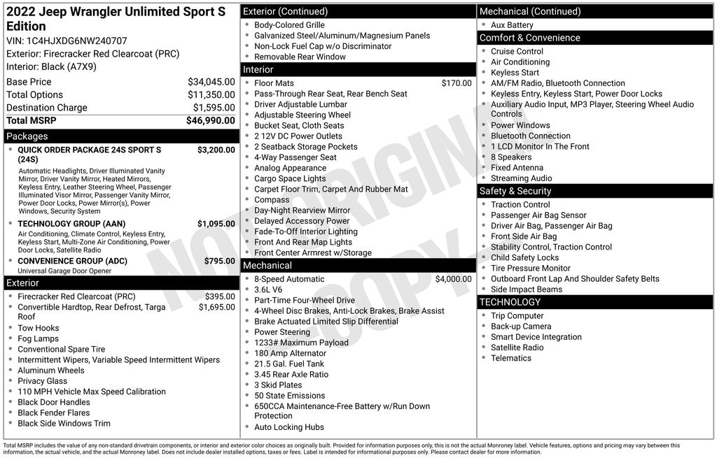 Used 2022 Jeep Wrangler Unlimited Sport S SUV